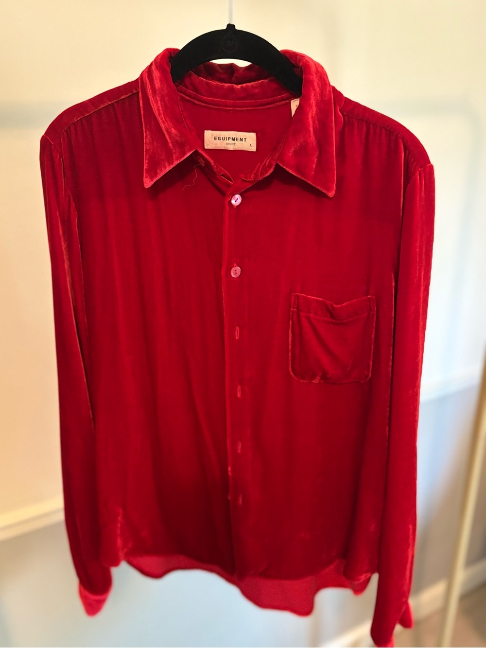 Equipment Red Velvet Shirt